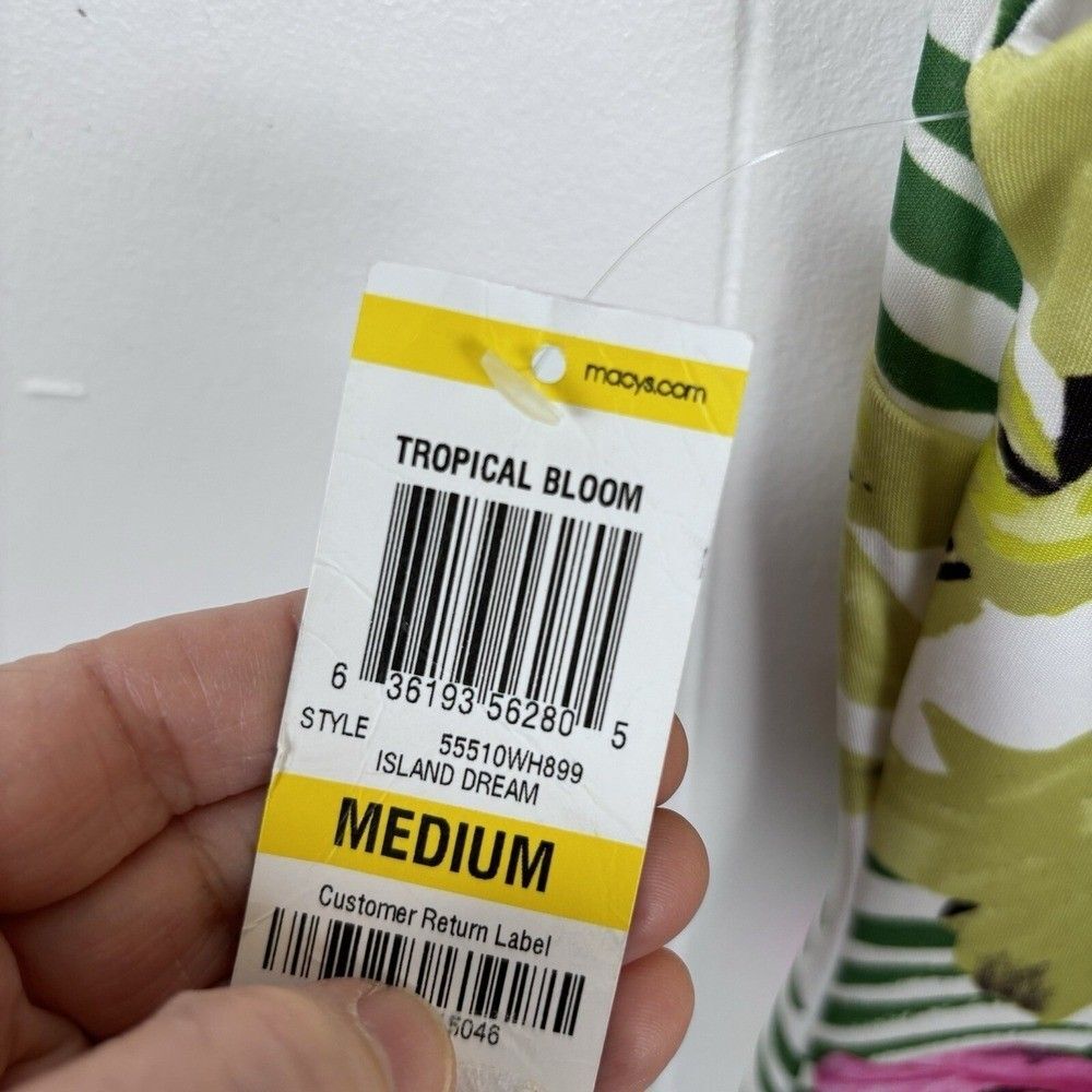INC International Concepts Tropical Floral Midi Dress - Pink, Yellow, Green - Picture 5 of 9
